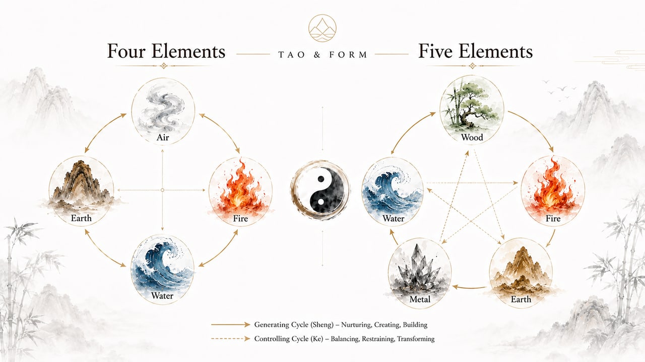Five Elements vs. Four Elements: The Fundamental Difference Between Two Worldviews
